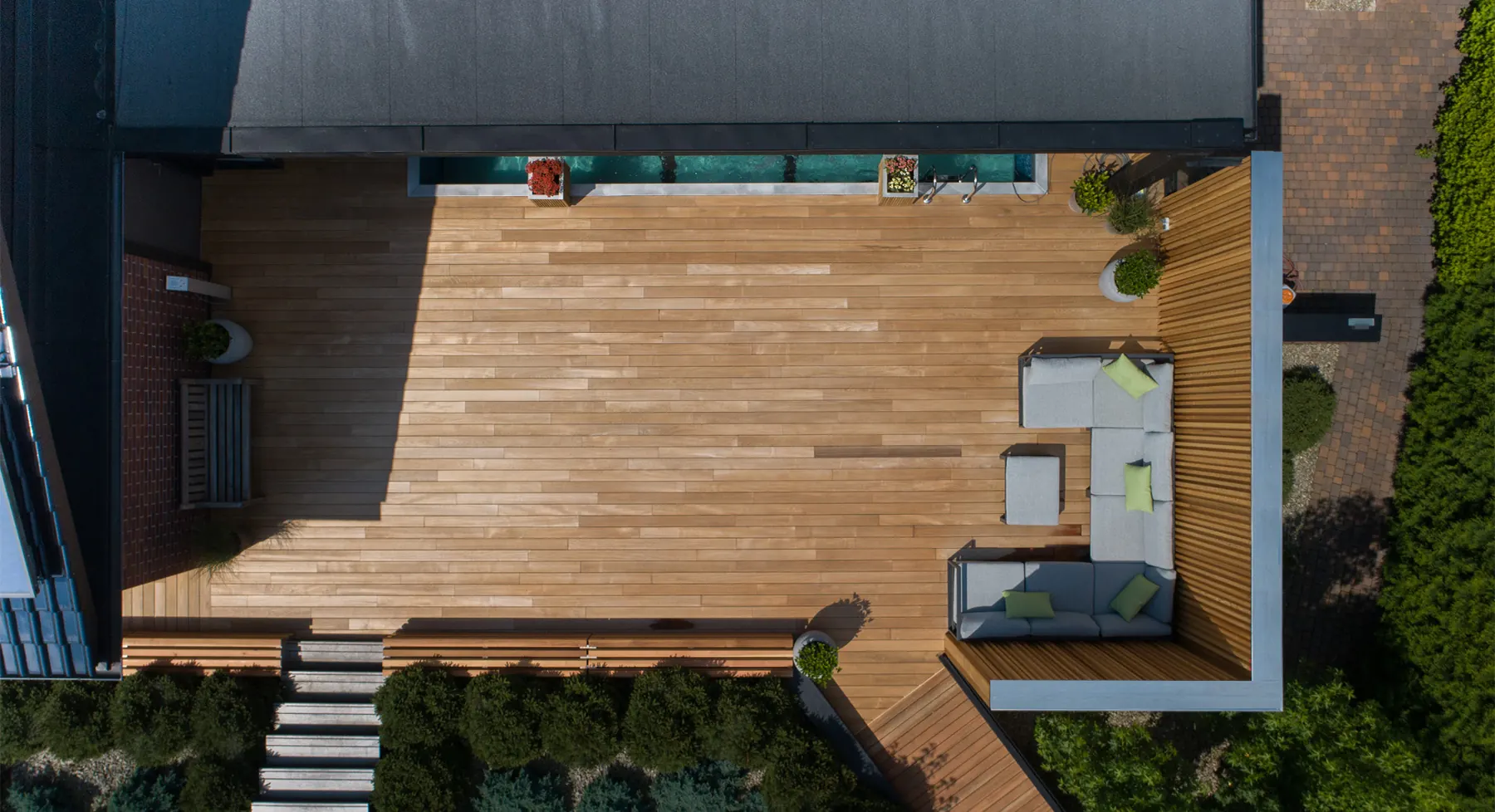 Burmese Teak terrace around a pool, photo 8